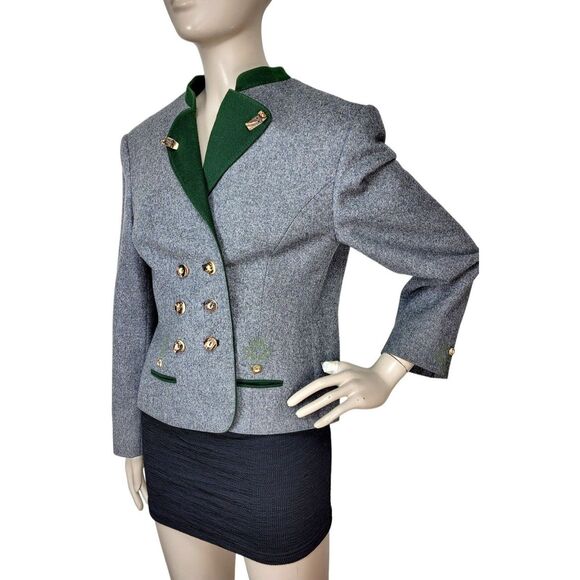 Vintage 60s Trachtenecht Tofana Thalhammer 100% Wool Blazer Antler Buttons NEW - Picture 5 of 14